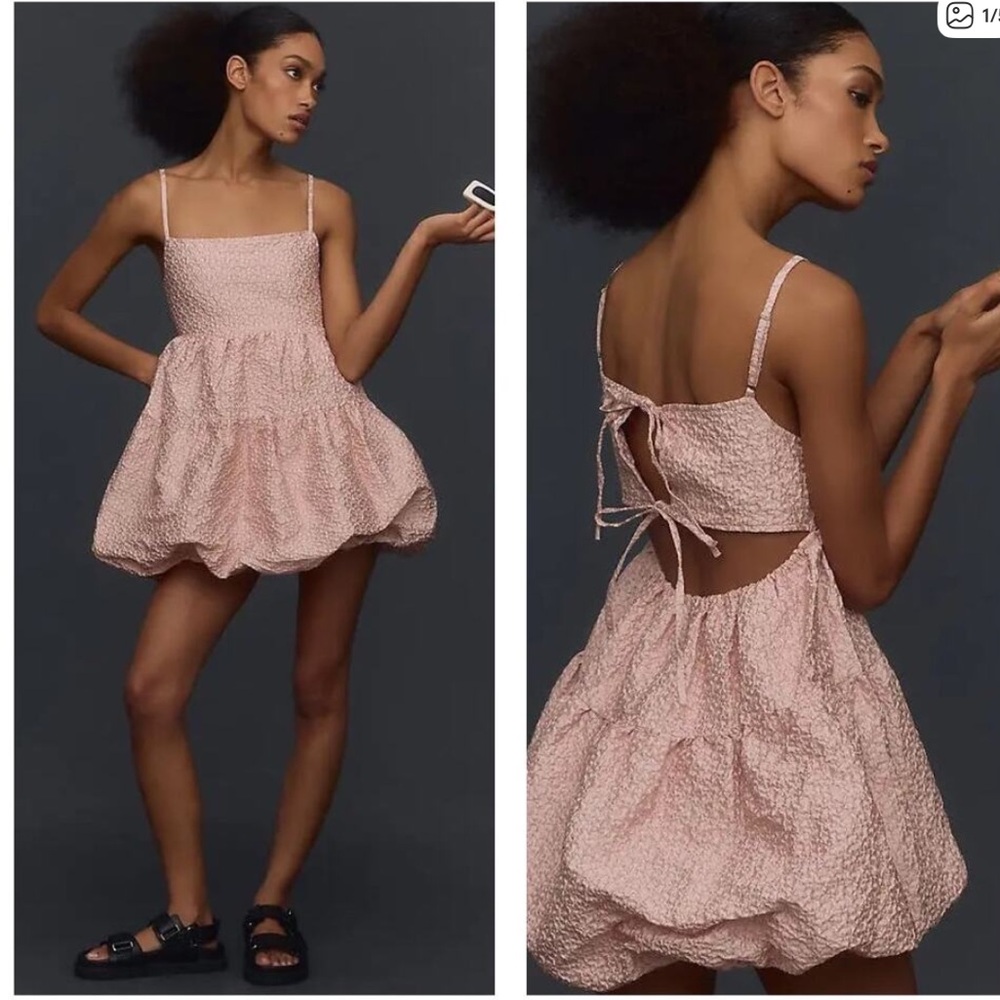 Elegant Pink Textured Dress